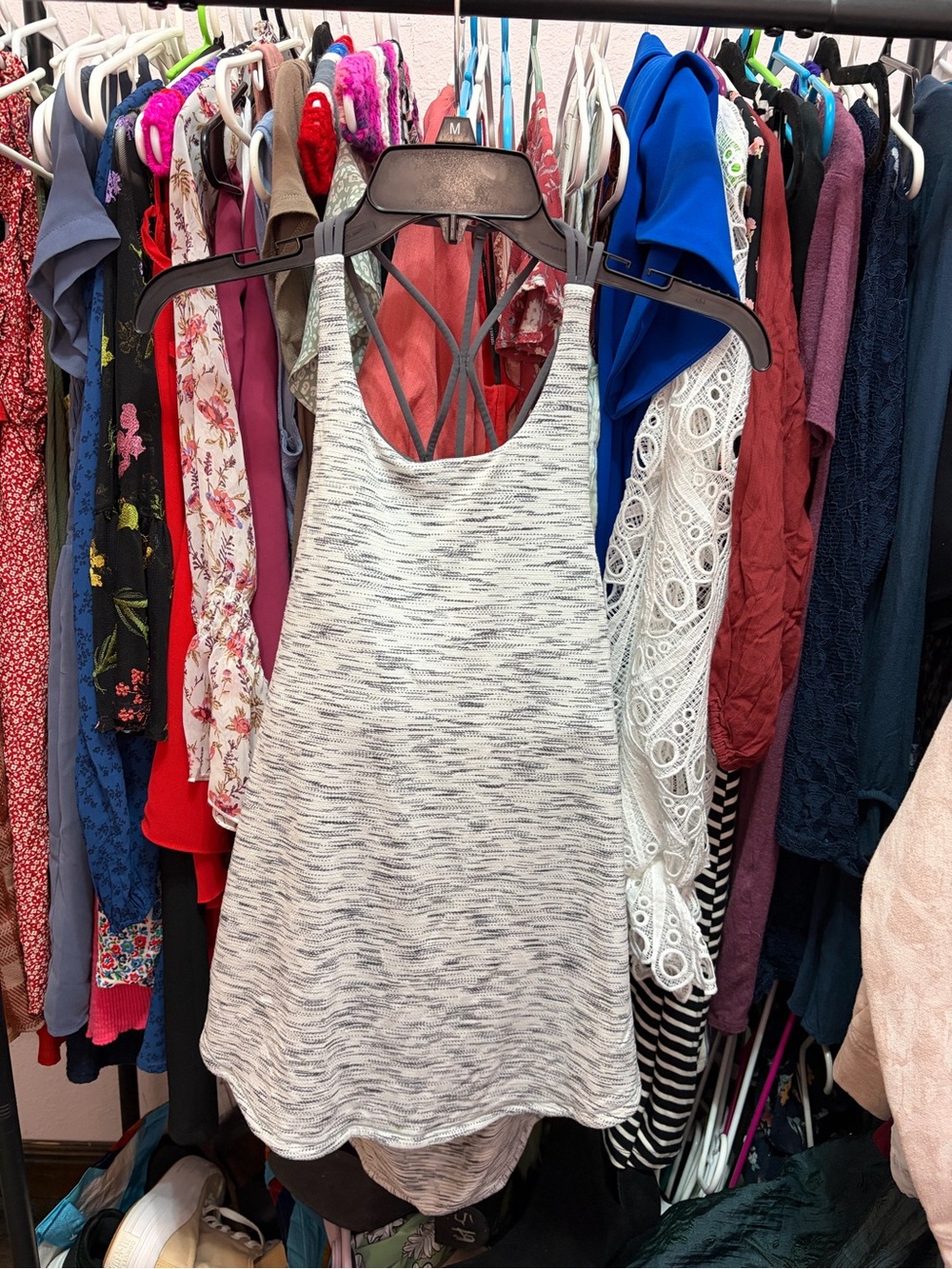 lululemon athletica Light Gray Marble Knit Strappy Tank